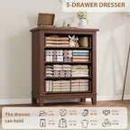 Commode de chambre à 4 tiroirs TROPOW, commode verticale de 88,4 cm de haut avec grand espace de rangement, armoire de rangement autoportante en bois pour chambre à coucher, salon, grise