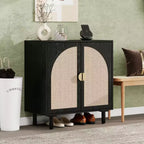 Buffet de salle à manger en bois Okak, meuble de rangement décoratif avec 2 portes et étagères réglables, console pour cuisine/salon/salle à manger