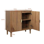 Buffet de salle à manger en bois Okak, meuble de rangement décoratif avec 2 portes et étagères réglables, console pour cuisine/salon/salle à manger