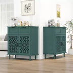Buffet de salle à manger en bois Okak, meuble de rangement décoratif avec 2 portes et étagères réglables, console pour cuisine/salon/salle à manger