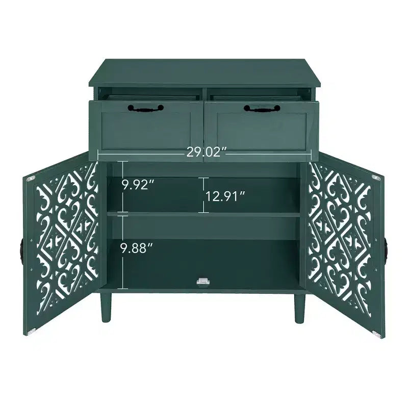 Buffet de salle à manger en bois Okak, meuble de rangement décoratif avec 2 portes et étagères réglables, console pour cuisine/salon/salle à manger