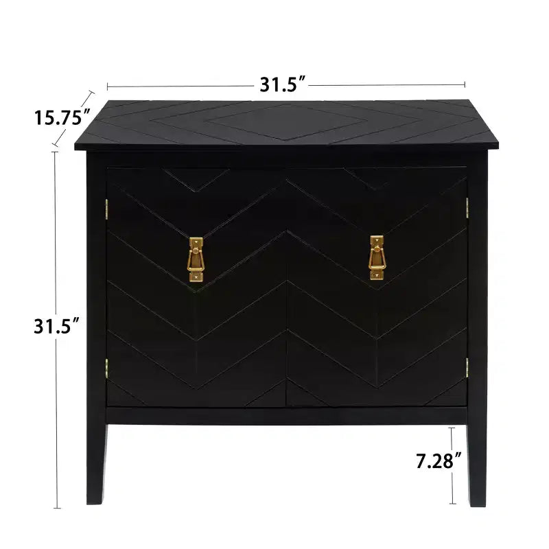 Buffet de salle à manger en bois Okak, meuble de rangement décoratif avec 2 portes et étagères réglables, console pour cuisine/salon/salle à manger