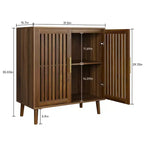 Buffet de salle à manger en bois Okak, meuble de rangement décoratif avec 2 portes et étagères réglables, console pour cuisine/salon/salle à manger