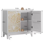 Buffet de salle à manger en bois Okak, meuble de rangement décoratif avec 2 portes et étagères réglables, console pour cuisine/salon/salle à manger
