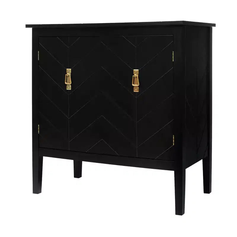 Buffet de salle à manger en bois Okak, meuble de rangement décoratif avec 2 portes et étagères réglables, console pour cuisine/salon/salle à manger