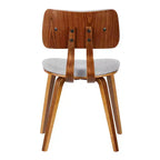 Armen Living, Chaise de salle à manger Jaguar mi-siècle en bois de noyer et tissu gris