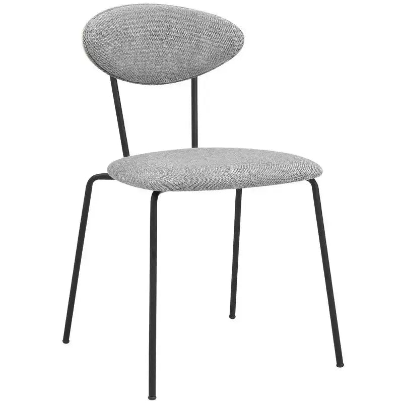 Armen Living,Neo Modern Gray Fabric and Black Metal Dining Room Chairs - Set of 2