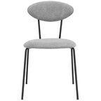 Armen Living, Chaises de salle à manger Neo Modernes en tissu gris et métal noir - Lot de 2