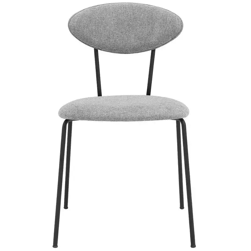 Armen Living, Chaises de salle à manger Neo Modernes en tissu gris et métal noir - Lot de 2