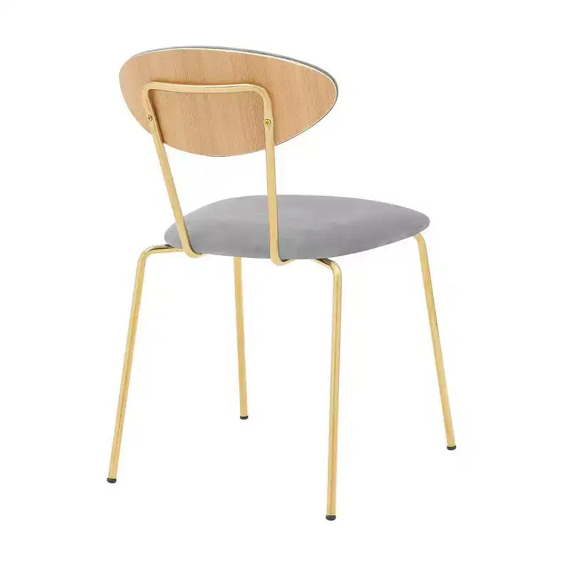 Armen Living, Chaises de salle à manger Neo Modernes en tissu gris et métal noir - Lot de 2