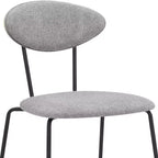 Armen Living, Chaises de salle à manger Neo Modernes en tissu gris et métal noir - Lot de 2