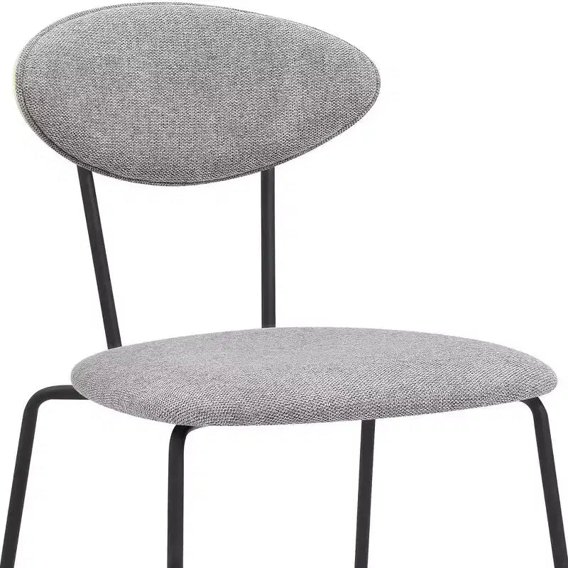 Armen Living, Chaises de salle à manger Neo Modernes en tissu gris et métal noir - Lot de 2