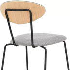 Armen Living, Chaises de salle à manger Neo Modernes en tissu gris et métal noir - Lot de 2