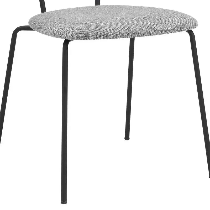 Armen Living, Chaises de salle à manger Neo Modernes en tissu gris et métal noir - Lot de 2
