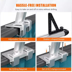 Support d'échelle de camion, support télescopique en aluminium, capacité de 362 kg - Support universel pour benne de pick-up pour kayak, échelle