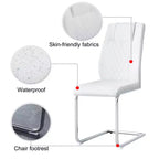 Lot de 4 chaises de salle à manger Zeus et Ruta en similicuir moderne avec revêtement et pieds en métal – Idéales pour la cuisine, le salon et la chambre à coucher.
