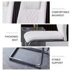 Lot de 4 chaises de salle à manger Zeus et Ruta en similicuir moderne avec revêtement et pieds en métal – Idéales pour la cuisine, le salon et la chambre à coucher.