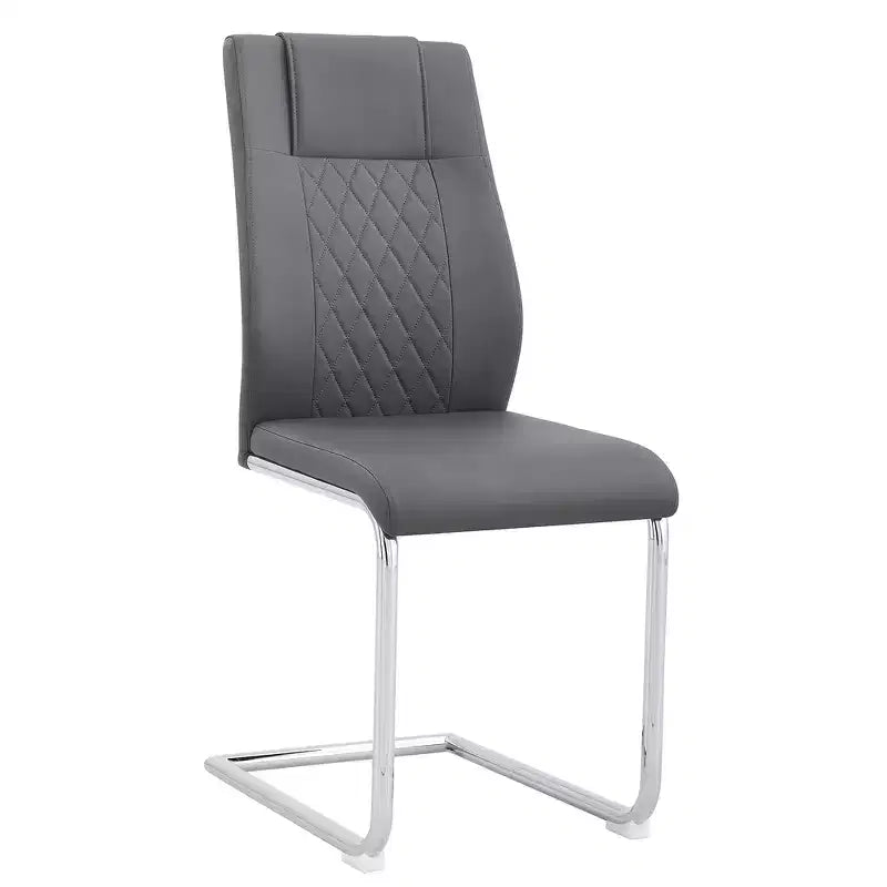 Lot de 4 chaises de salle à manger Zeus et Ruta en similicuir moderne avec revêtement et pieds en métal – Idéales pour la cuisine, le salon et la chambre à coucher.