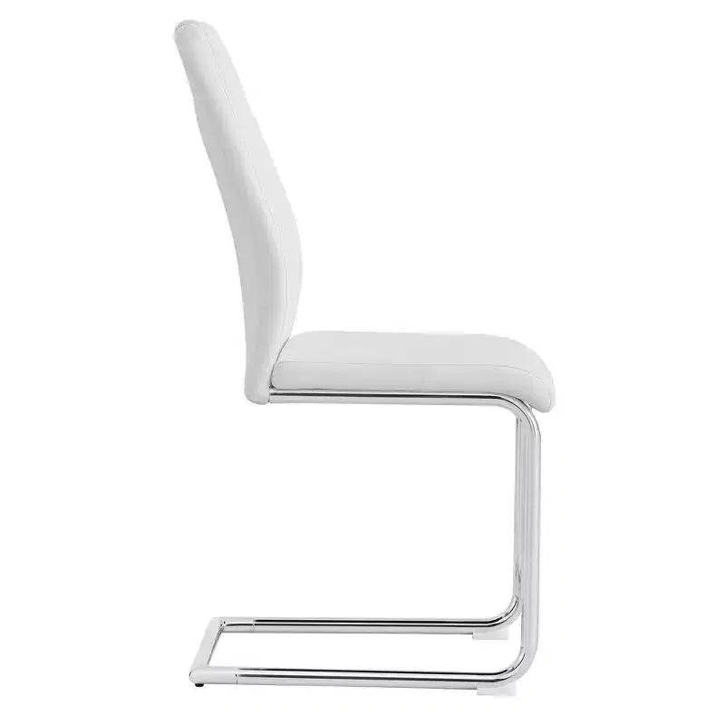 Lot de 4 chaises de salle à manger Zeus et Ruta en similicuir moderne avec revêtement et pieds en métal – Idéales pour la cuisine, le salon et la chambre à coucher.