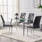 Lot de 4 chaises de salle à manger Zeus et Ruta en similicuir moderne avec revêtement et pieds en métal – Idéales pour la cuisine, le salon et la chambre à coucher.
