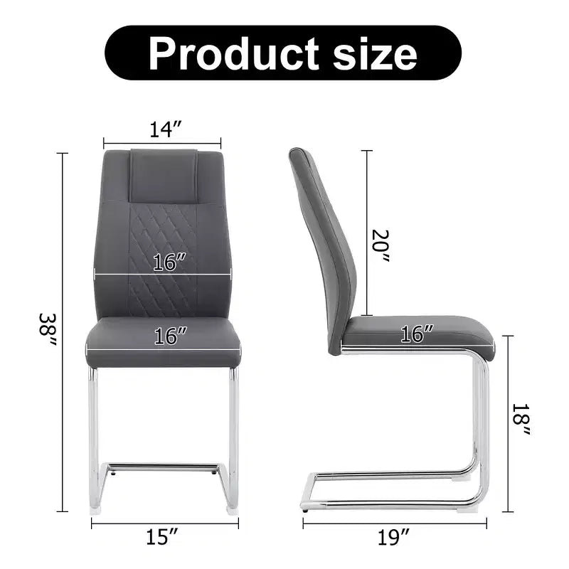 Lot de 4 chaises de salle à manger Zeus et Ruta en similicuir moderne avec revêtement et pieds en métal – Idéales pour la cuisine, le salon et la chambre à coucher.