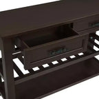 42Console en pin massif avec deux étagères ouvertes pour le salon