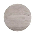 Table basse Royal Hampton de 36 pouces, forme de tambour fabriquée à la main, bois de manguier blanc délavé
