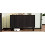 Okak Buffet bahut minimaliste avec rangement et 5 pieds en bois massif, Meuble à chaussures avec étagère réglable pour salon cuisine
