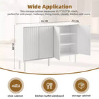 Okak Buffet bahut minimaliste avec rangement et 5 pieds en bois massif, Meuble à chaussures avec étagère réglable pour salon cuisine