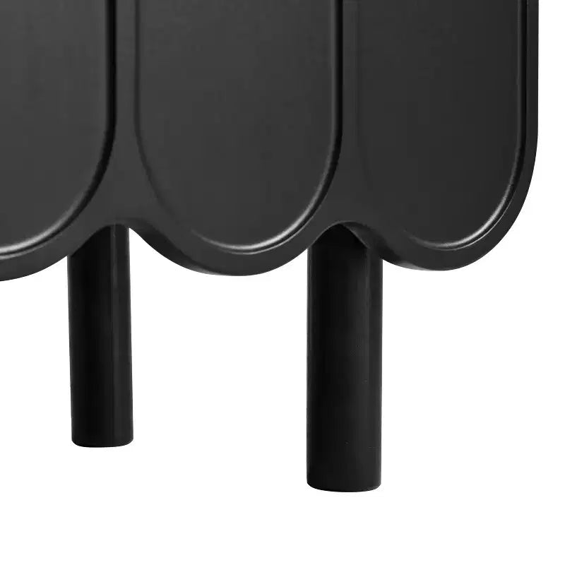 Okak Buffet bahut minimaliste avec rangement et 5 pieds en bois massif, Meuble à chaussures avec étagère réglable pour salon cuisine