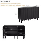 Okak Buffet bahut minimaliste avec rangement et 5 pieds en bois massif, Meuble à chaussures avec étagère réglable pour salon cuisine