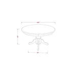 HomeStock Belmont Ensemble de 5 Pièces Table et Chaises de Cuisine Comprend une Table Ronde de Salle à Manger, un Pied Central, 4 Chaises à Assise en Bois Massif, 107x107 cm, Blanc Lin