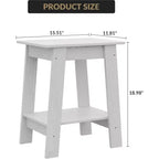 Table d'appoint de ferme COZONY, Table d'appoint étroite à 2 niveaux, Grain de bois gris, Table de chevet compacte pour petits espaces, Salon, Chambre, Facile à monter