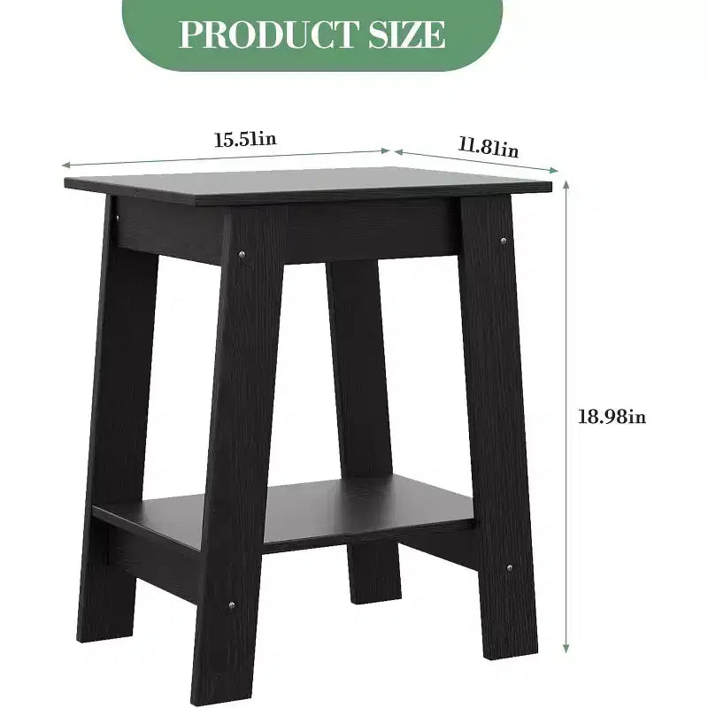 Table d'appoint de ferme COZONY, Table d'appoint étroite à 2 niveaux, Grain de bois gris, Table de chevet compacte pour petits espaces, Salon, Chambre, Facile à monter