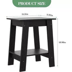 Table d'appoint de ferme COZONY, Table d'appoint étroite à 2 niveaux, Grain de bois gris, Table de chevet compacte pour petits espaces, Salon, Chambre, Facile à monter