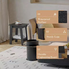 Table d'appoint de ferme COZONY, Table d'appoint étroite à 2 niveaux, Grain de bois gris, Table de chevet compacte pour petits espaces, Salon, Chambre, Facile à monter