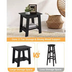 Table d'appoint de ferme COZONY, Table d'appoint étroite à 2 niveaux, Grain de bois gris, Table de chevet compacte pour petits espaces, Salon, Chambre, Facile à monter