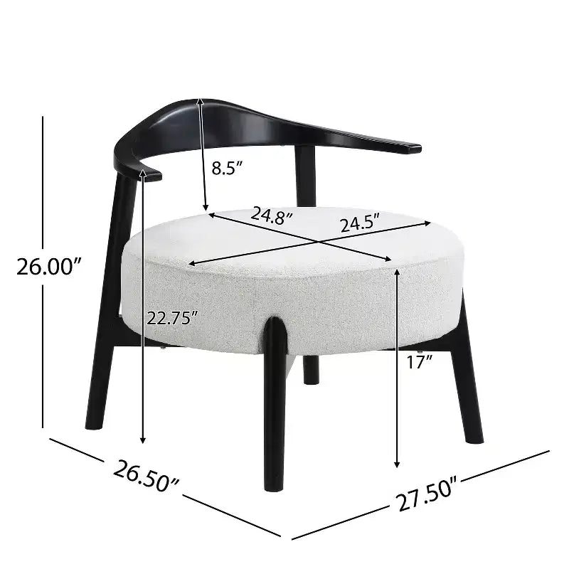 MAYYEERTY Fauteuil d'appoint rembourré Chaises modernes pour salon, véranda, chambre à coucher, beige