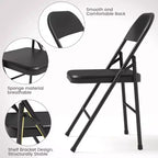 Chaises pliantes tout acier avec dossier, chaises de salle à manger pliables en métal robuste supportant jusqu'à 150 kg, pour bureau, événements intérieurs et extérieurs
