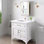PexFix Armoire de salle de bain 24 x 16 avec miroir, cadre en acier inoxydable et 2 étagères réglables, armoires à pharmacie murales, miroirs rectangulaires encastrés dorés