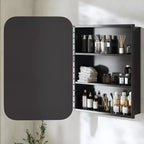 PexFix Armoire de salle de bain 24 x 16 avec miroir, cadre en acier inoxydable et 2 étagères réglables, armoires à pharmacie murales, miroirs rectangulaires encastrés dorés