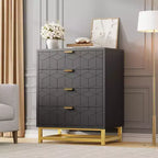 Acekool Cabinet with Metal Handles, Modern Storage Chest Organizer for Bedroom, Living Room, Entryway