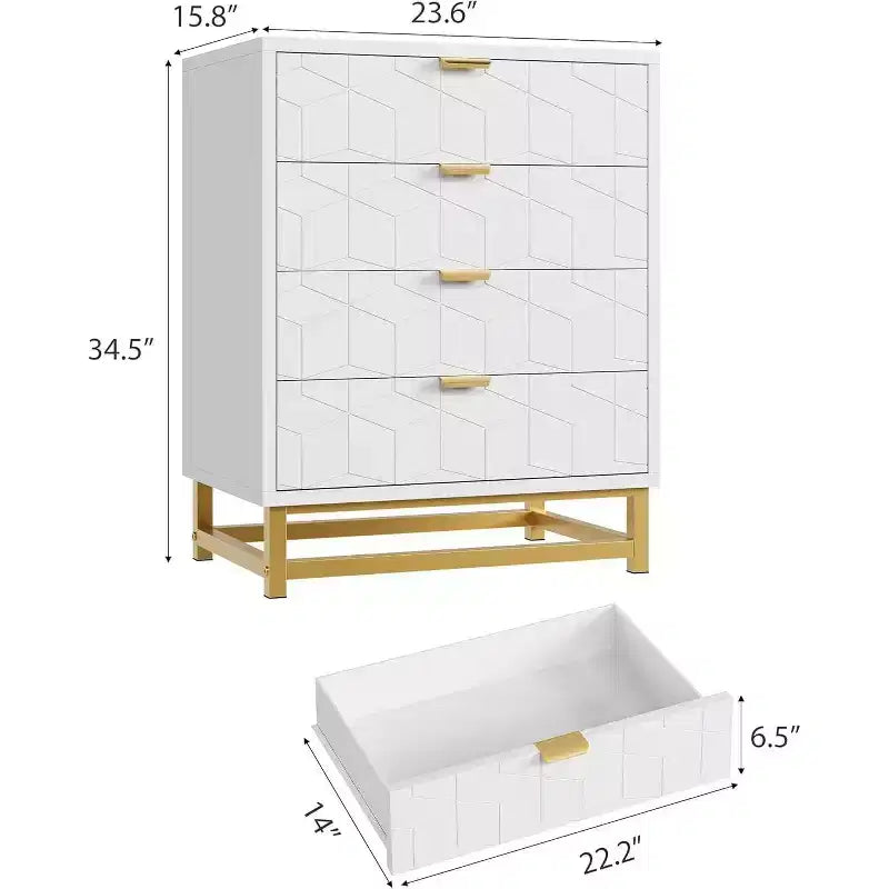 Meuble de rangement Acekool avec poignées métalliques, organisateur de rangement moderne pour chambre, salon, entrée