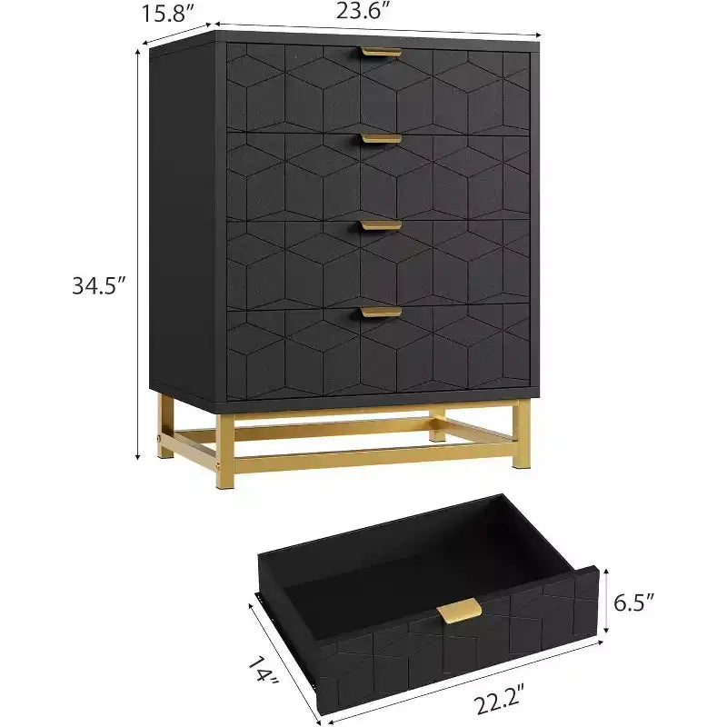 Meuble de rangement Acekool avec poignées métalliques, organisateur de rangement moderne pour chambre, salon, entrée
