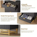 Meuble de rangement Acekool avec poignées métalliques, organisateur de rangement moderne pour chambre, salon, entrée