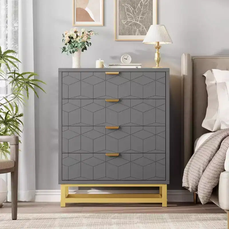 Meuble de rangement Acekool avec poignées métalliques, organisateur de rangement moderne pour chambre, salon, entrée