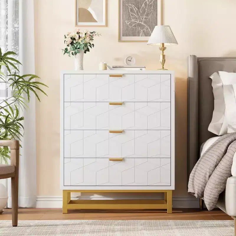 Meuble de rangement Acekool avec poignées métalliques, organisateur de rangement moderne pour chambre, salon, entrée