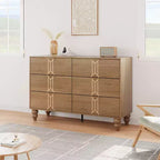 COZONY Commode Moderne à 6 Tiroirs en Bois avec Motif Vintage et Tiroirs Profonds – Meuble de Rangement pour Chambre, Salon et Entrée