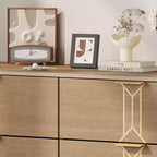 COZONY Commode Moderne à 6 Tiroirs en Bois avec Motif Vintage et Tiroirs Profonds – Meuble de Rangement pour Chambre, Salon et Entrée