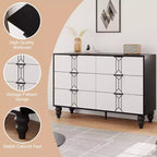 COZONY Commode Moderne à 6 Tiroirs en Bois avec Motif Vintage et Tiroirs Profonds – Meuble de Rangement pour Chambre, Salon et Entrée